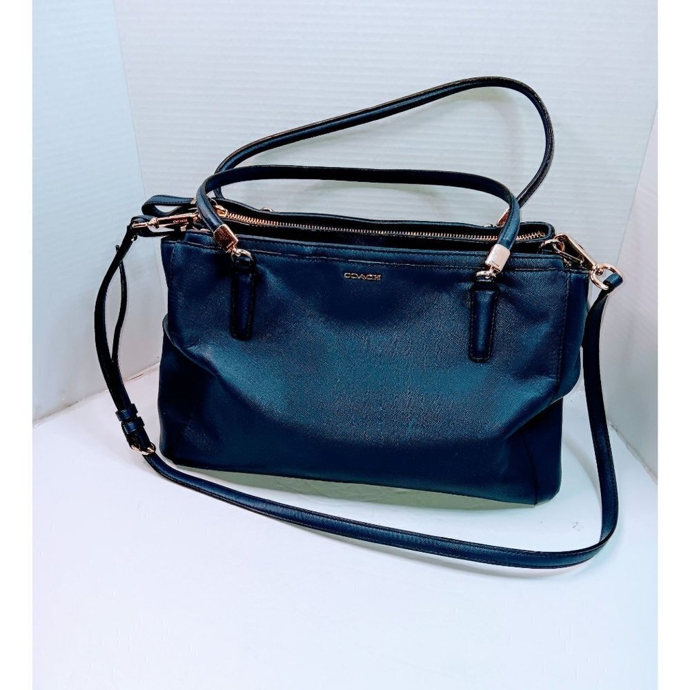 Coach Madison Carryall Navy Blue Saffiano Leather Bag